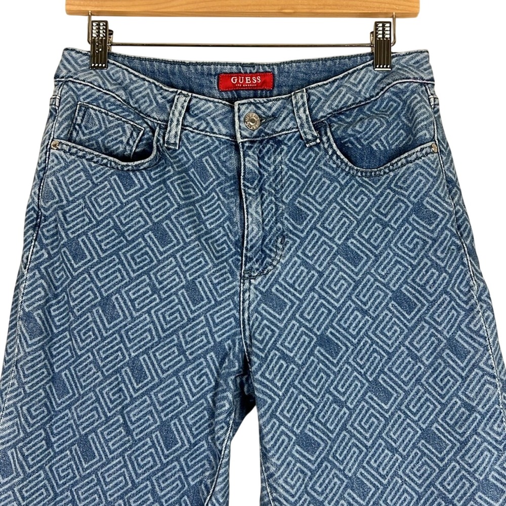 Guess Jeans Womens 29 Eco Mia Ultra High-Rise Logo Print Straight Retro Y2K - Picture 5 of 9